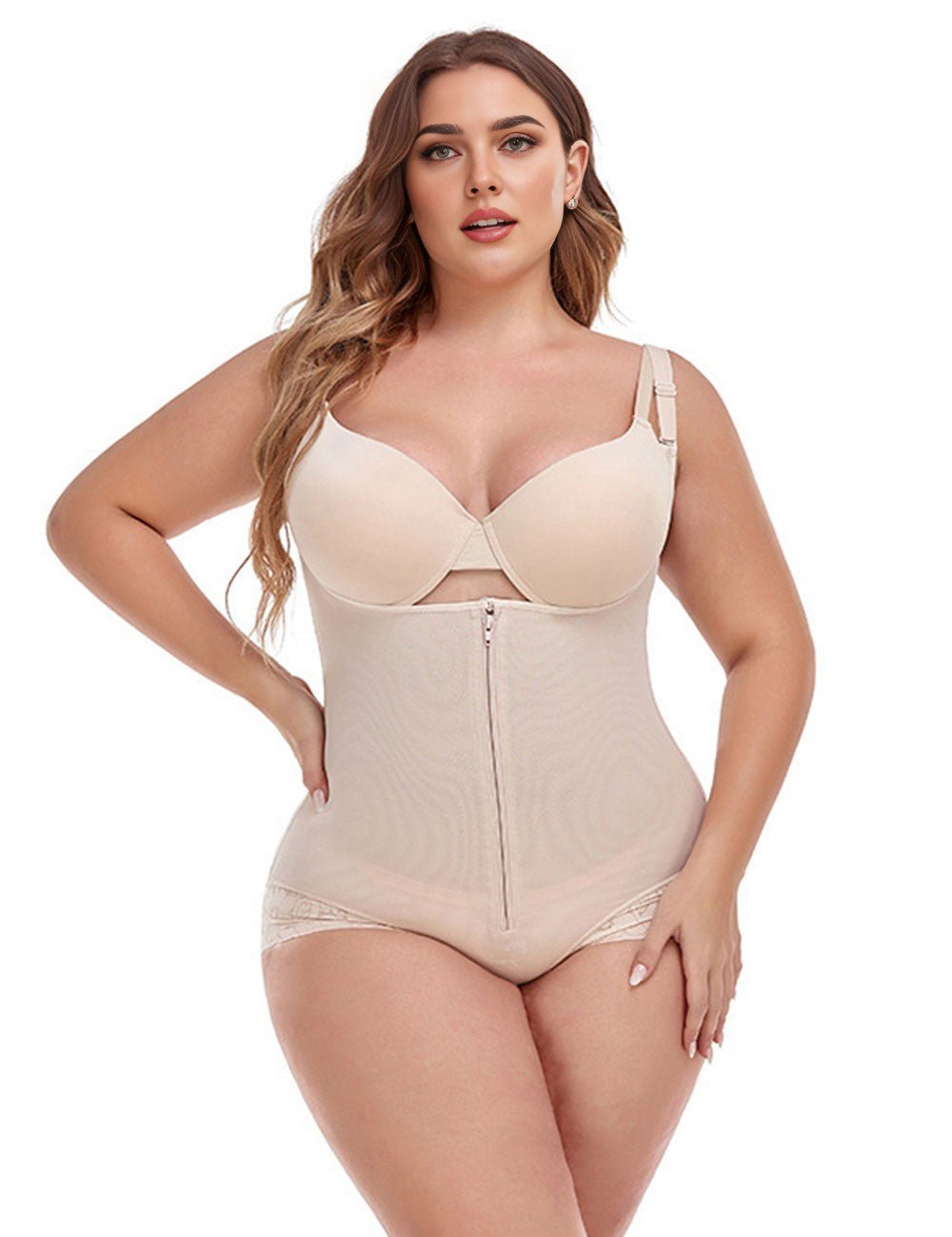 Women Plus Size Tummy Control Zipper Shapewear - PRUSES