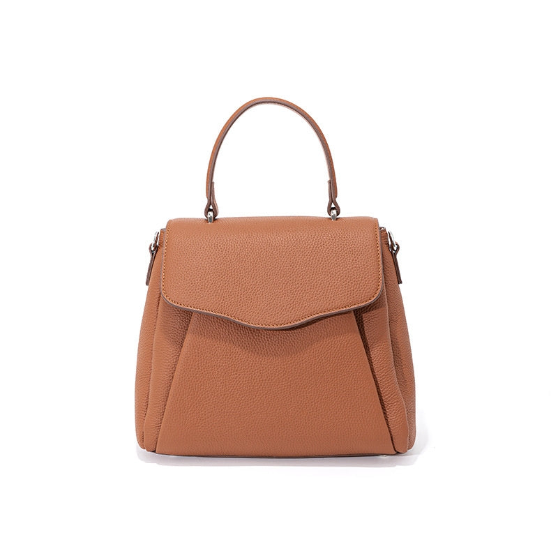 women_s_brown_leather_flap_top_handle_shoulder_bags