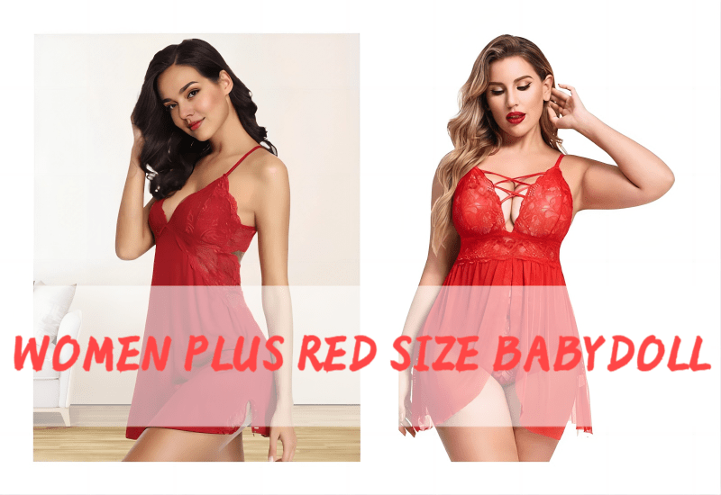 Women Plus Red Size Babydoll|PRUSES -  PRUSES