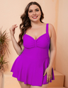 Women Plus Size Solid Color High-quality One-Piece Swimsuit