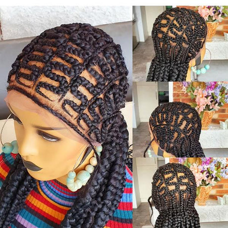 100% Hand-Braided Dunni Cornrow Braid Wig-1