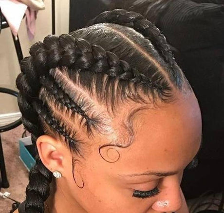 100% Hand-Braided Dutch Braids Full Lace Wig Cornrow Braided Wig-1
