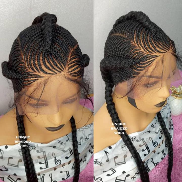 100% Hand-Braided Glue-less Full Lace Cornrow Braided Wig