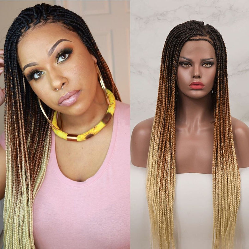 100% Hand-Braided Judy | waist length Box Braid Wig| Pre-Plucked Hairline丨Beginner Friendly