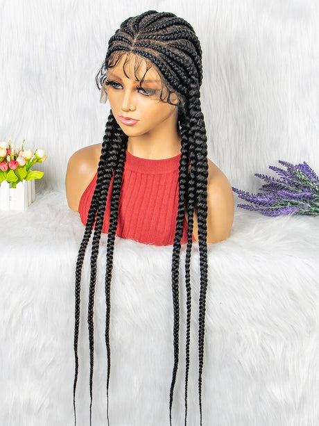 100% Hand-Braided LACE Braided Wigs-1-5