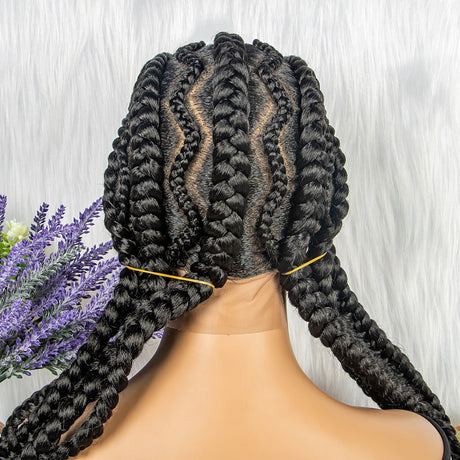 100% Hand-Braided LACE Braided Wigs-4