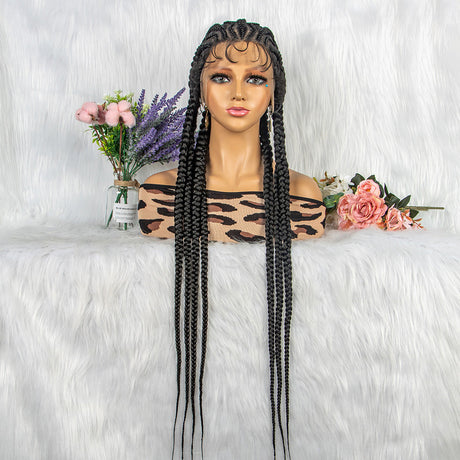100% Hand-Braided LACE Braided Wigs-5