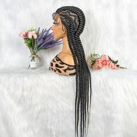 100% Hand-Braided LACE Braided Wigs-8