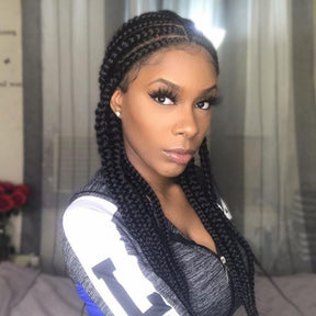 100% Hand-Braided Wig Lace Part With Baby Hair