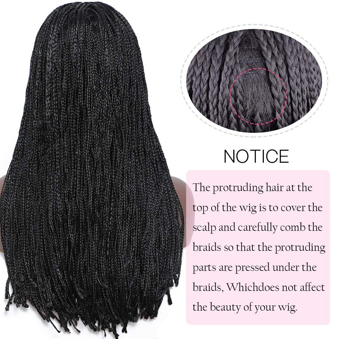 100% Hand Braid Box Font Lace Braided Wigs-2