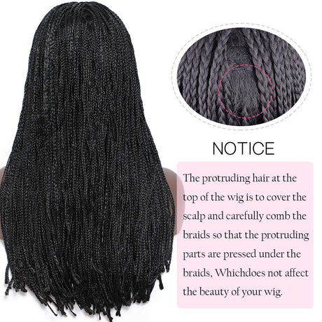 100% Hand Braid Box Font Lace Braided Wigs-2