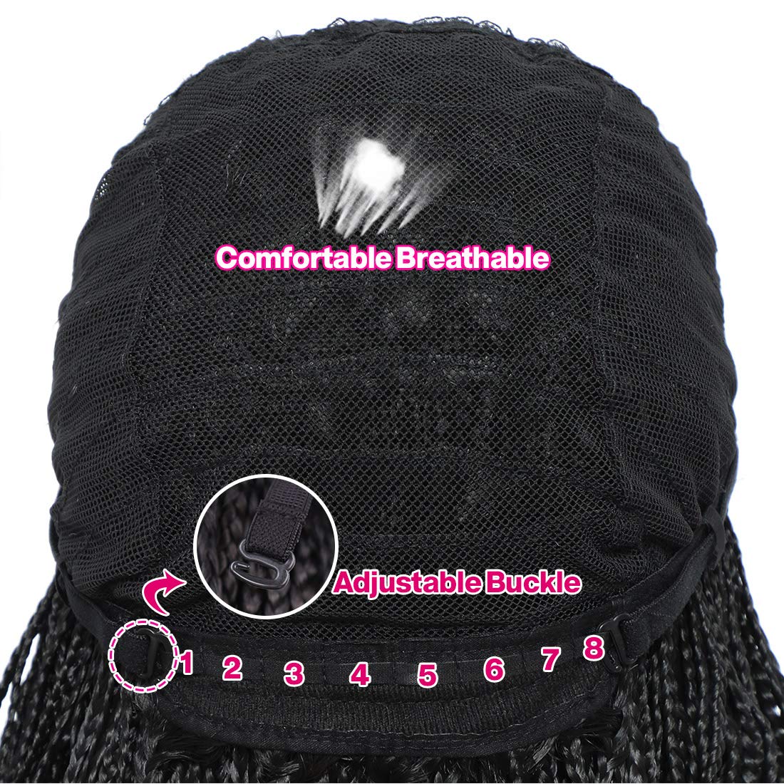 100% Hand Braid Box Font Lace Braided Wigs-6