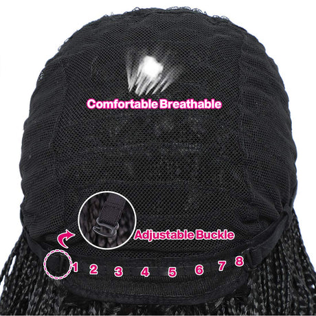 100% Hand Braid Box Font Lace Braided Wigs-6