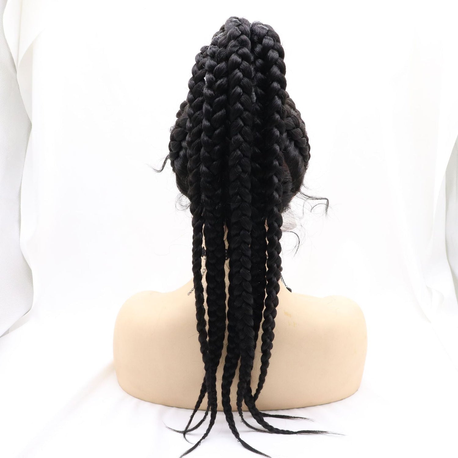 100% Hand Braid Cornrow Braids Lace Frontal Wig-1-4