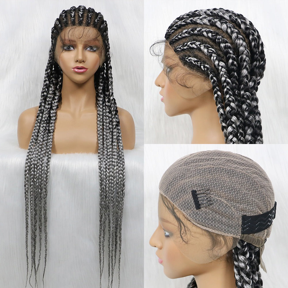 100% Hand Braid Cornrow Braids Lace Frontal Wig