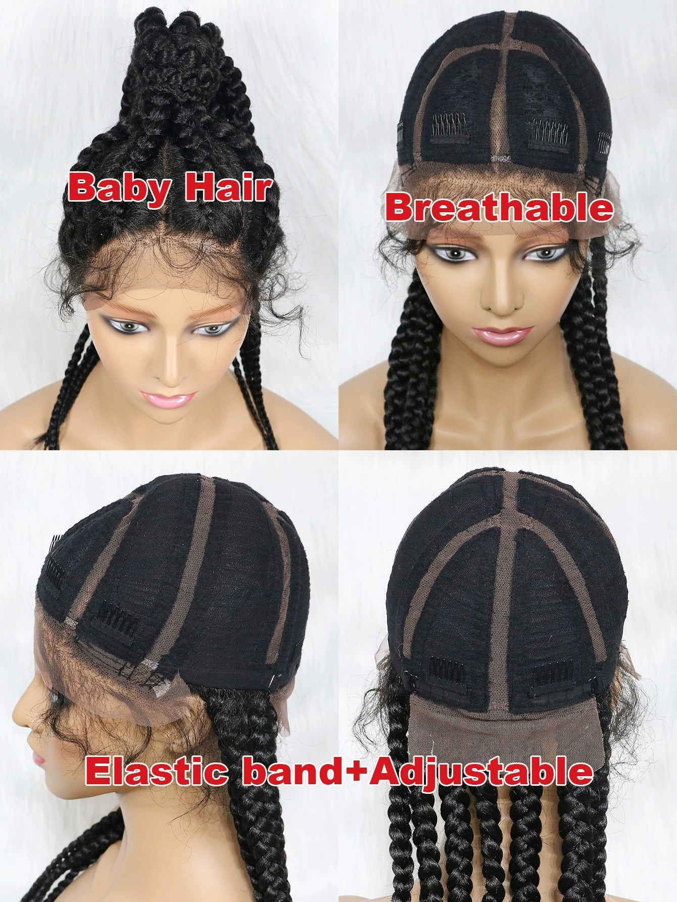 100% Hand Braid Cornrow Braids Lace Frontal Wig