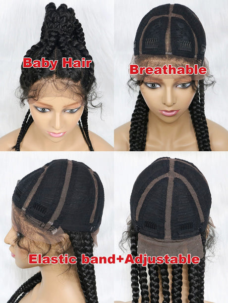 100% Hand Braid Cornrow Braids Lace Frontal Wig