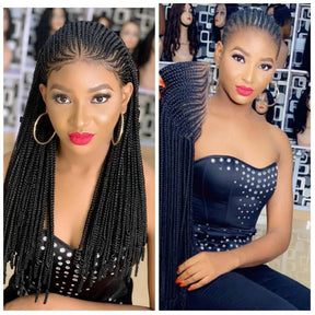 100% Hand Braided Box Braids Wig,Bleached Knots Braided Wig