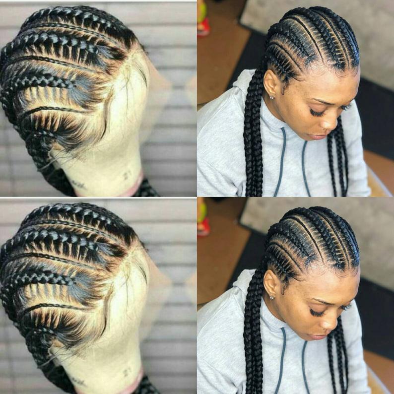 100% Hand Braided Classic Cornrow Braided Wig