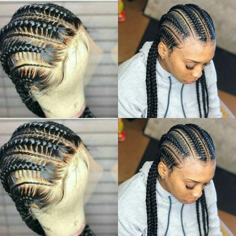 100% Hand Braided Classic Cornrow Braided Wig