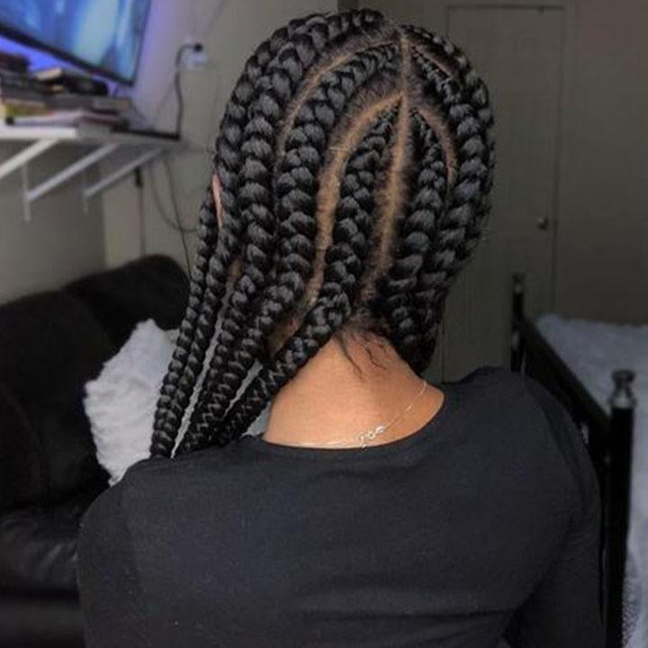 100% Hand Braided Cornrow Pearl Full Lace Braids Wig-2