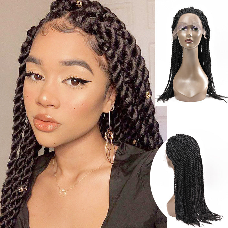 100% Hand Braided Faux Locs Knotless Braids Wig-1-1