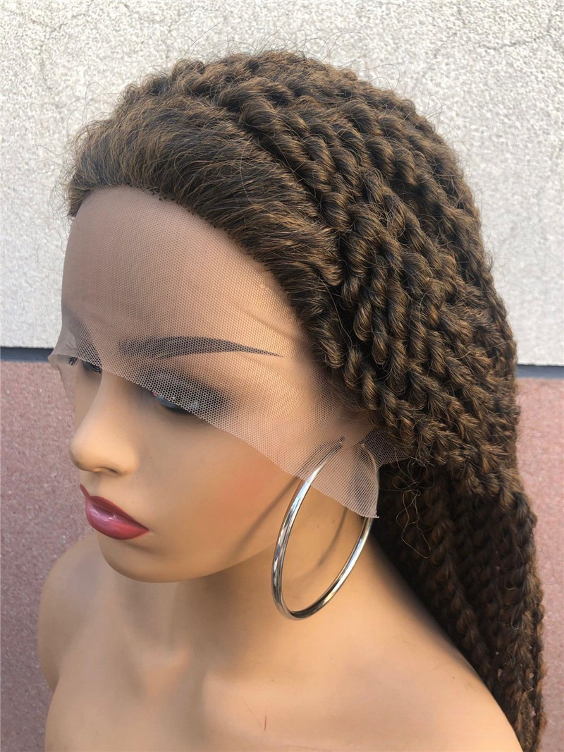 100% Hand Braided Faux Locs Knotless Braids Wig