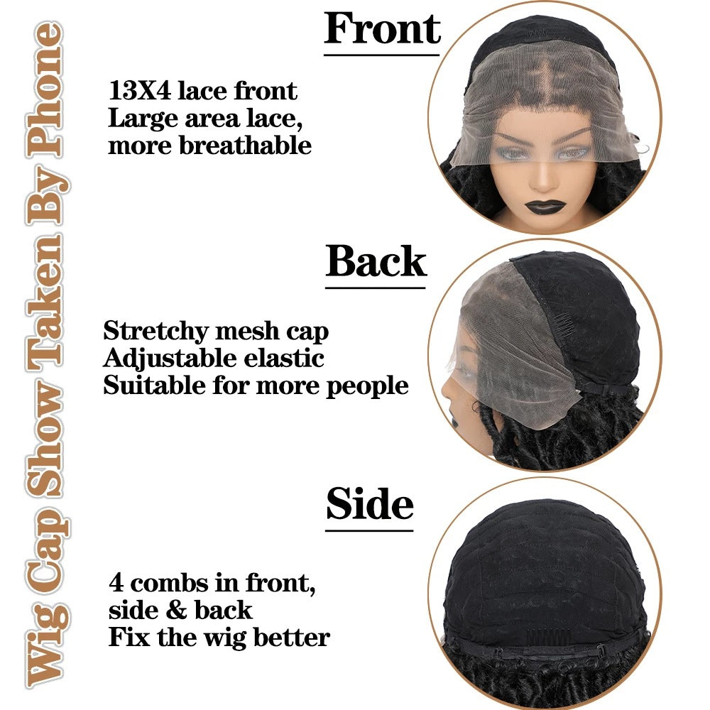 13X4 100% Hand Braided Cornrow Pearl Full Lace Braids Wig-2
