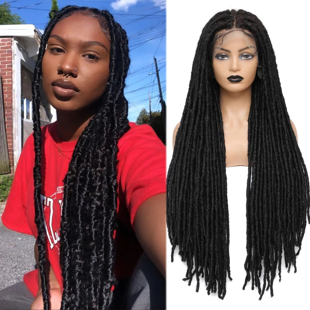 13X4 100% Hand Braided Cornrow Pearl Full Lace Braids Wig