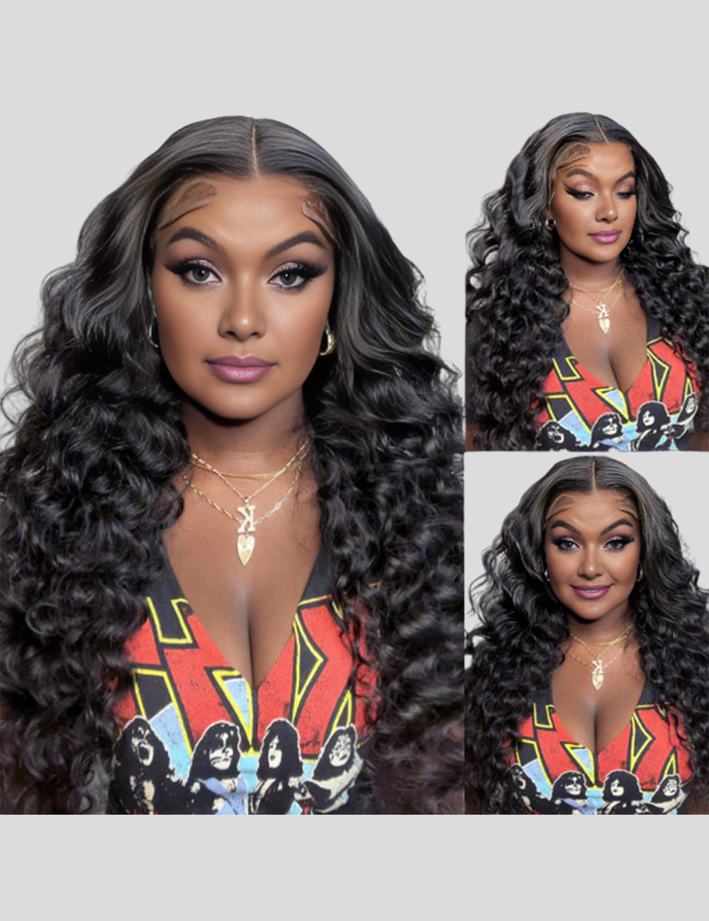 13x4 Lace Frontal Wigs Loose Deep Wave Wig Hair 200% Density Indian Human Hair Wigs