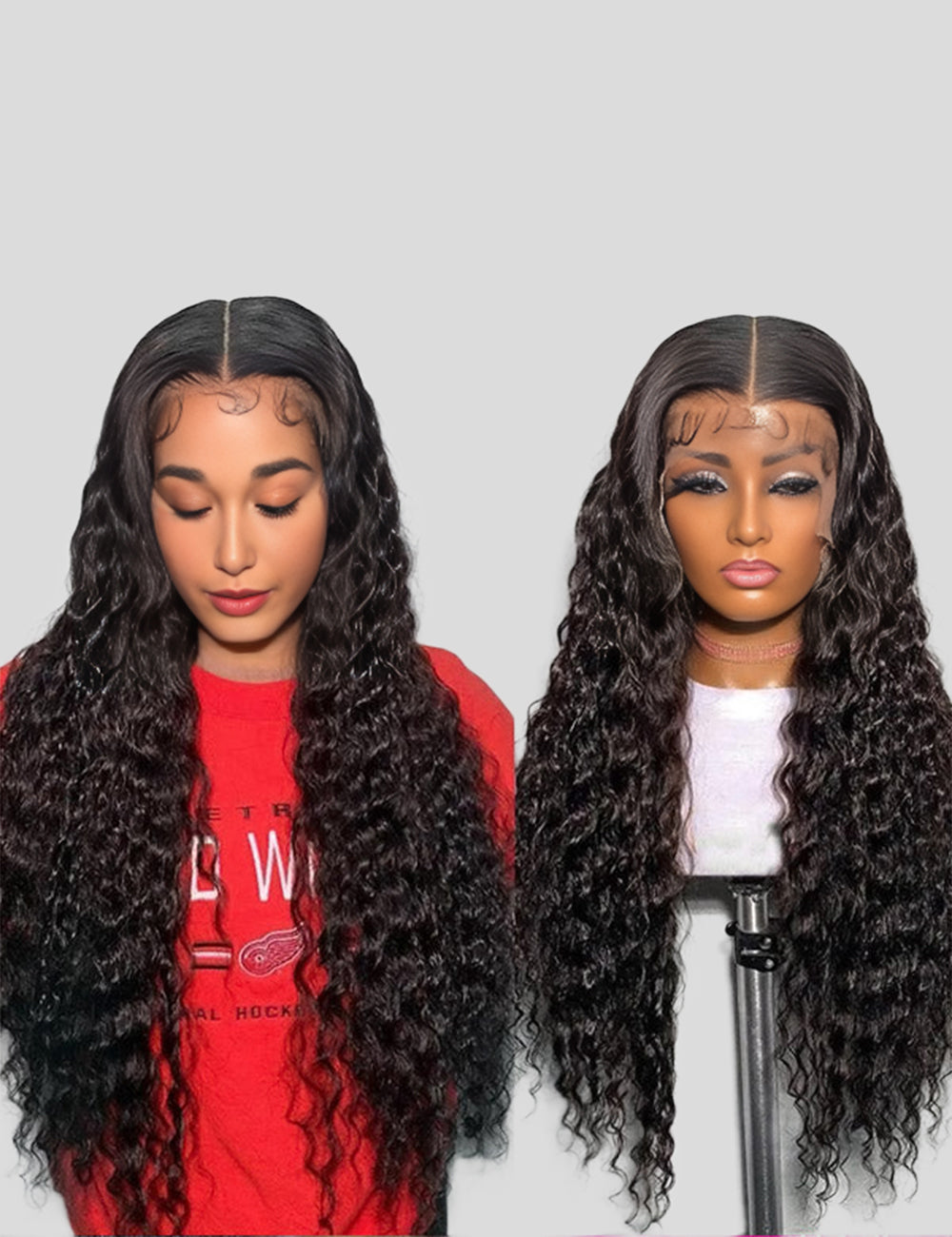 13x6 Lace Front Wigs Glueless Human Hair Wigs 40 Inch Deep Wave Wig For Black Women 180% Density