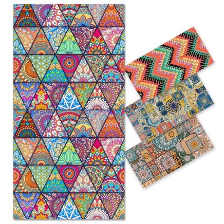 Triangle Print Quick Dry Double-Sided Fleece Beach Towel | PRUSES