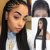 18 Inch Lace Front Hand Braided Black Box Braided Wigs