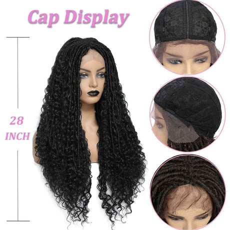 Lace Front Faux Locs Braided Wigs