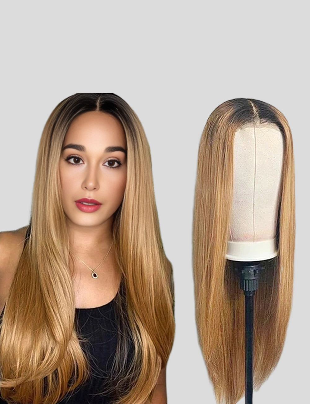 1B 27 Honey Blonde Colored Lace Front Wigs Straight HD 13x4 Front Wigs With Baby Hair Human Hair Wigs-1