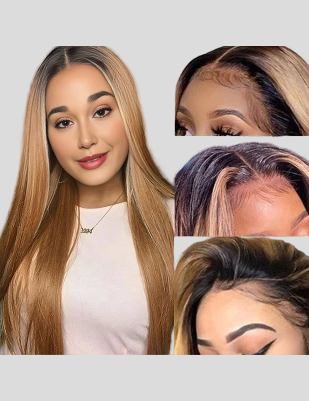 1B 27 Honey Blonde Colored Lace Front Wigs Straight HD 13x4 Front Wigs With Baby Hair Human Hair Wigs-2
