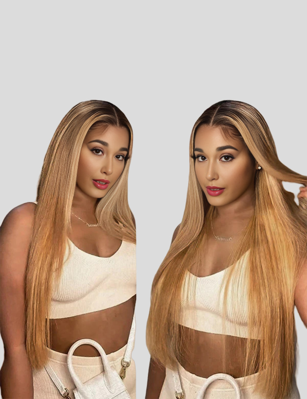 1B 27 Honey Blonde Colored Lace Front Wigs Straight HD 13x4 Front Wigs With Baby Hair Human Hair Wigs-3