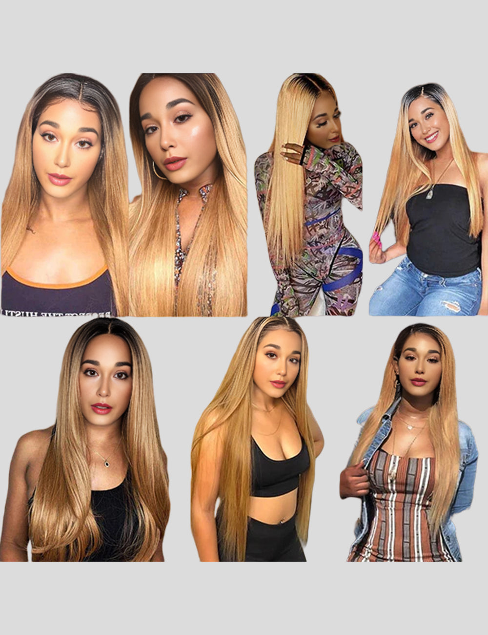 1B 27 Honey Blonde Colored Lace Front Wigs Straight HD 13x4 Front Wigs With Baby Hair Human Hair Wigs-6
