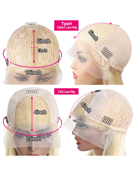 613 Lace Front Wig Honey Blonde Wig Straight Hair Wig HD Transparent Lace Wigs Body Wave Glueless Human Hair Wig-10
