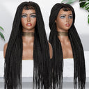 2022 Latest Popular 100% Hand Box Front Lace Bangs Braided Wigs