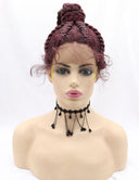22 Inch Hand Braid Cornrow Braids Lace Front Wigs-4