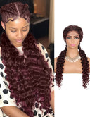 24 INCH Lace Front Curls Cornrow Braided Wigs-4
