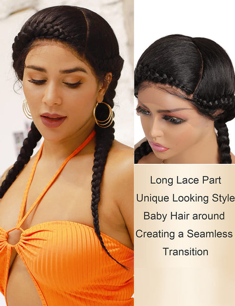 24 INCH Lace Front Hand Cornrow Braided-1