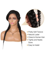 24 INCH Lace Front Hand Cornrow Braided-2