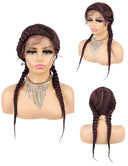 24 INCH Lace Front Hand Cornrow Braided-6