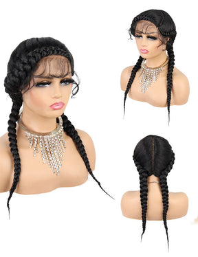 24 INCH Lace Front Hand Cornrow Braided-8
