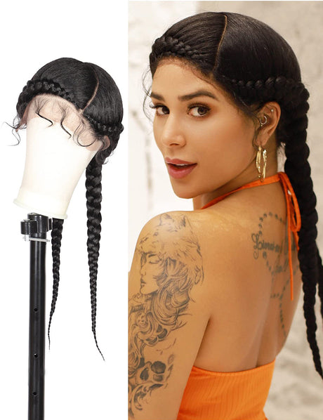 24 INCH Lace Front Hand Cornrow Braided