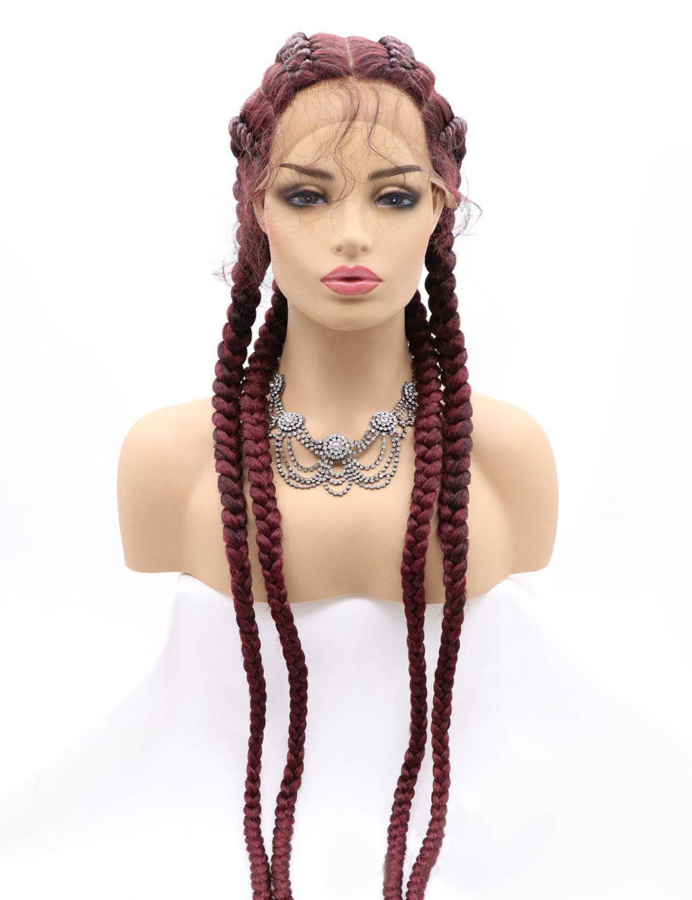 30 INCH Lace Front Hand 4 Dutch Braids Cornrow Braided-3-1