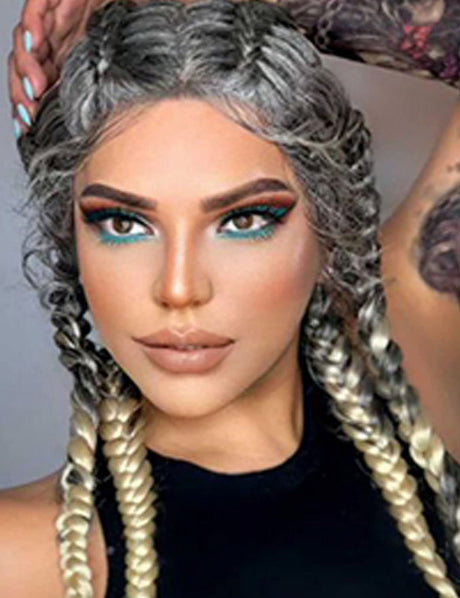 30 INCH Lace Front Hand 4 Dutch Braids Cornrow Braided-3-11