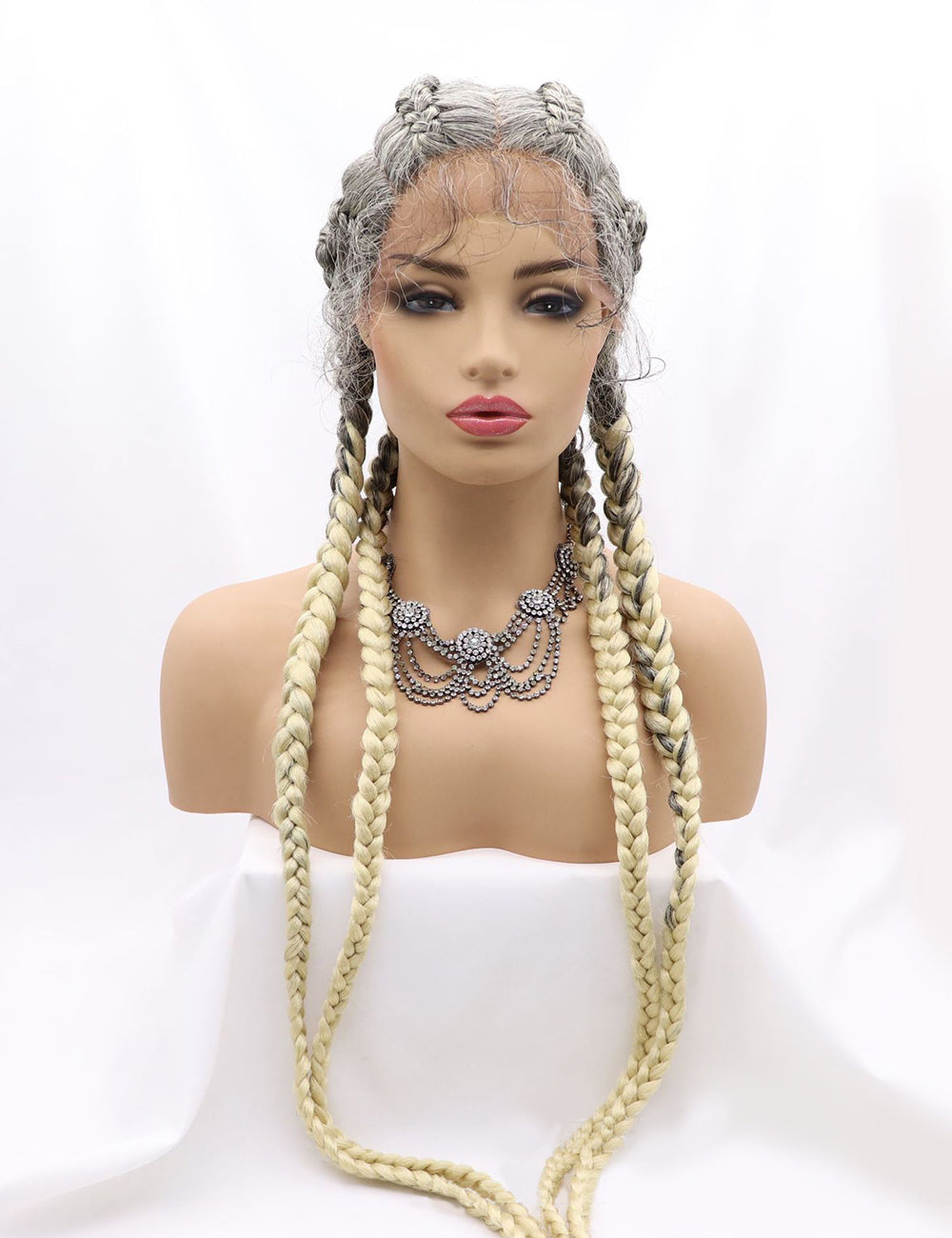 30 INCH Lace Front Hand 4 Dutch Braids Cornrow Braided-3-2
